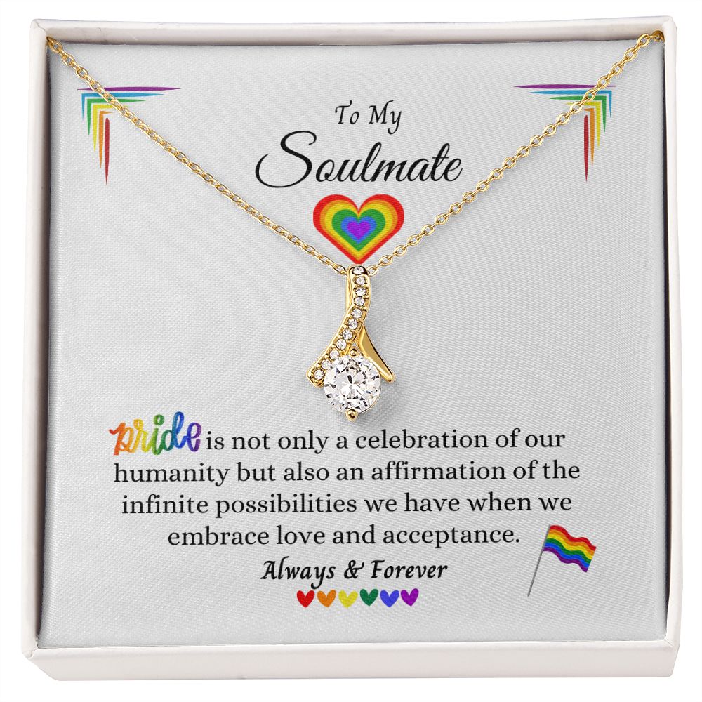 LGBTQ PRIDE To My Soulmate Necklace, Rainbow Pride Necklace