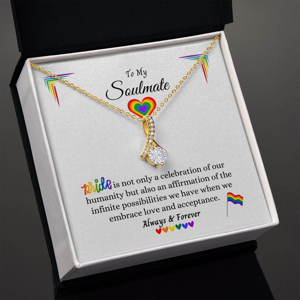 LGBTQ PRIDE To My Soulmate Necklace, Rainbow Pride Necklace