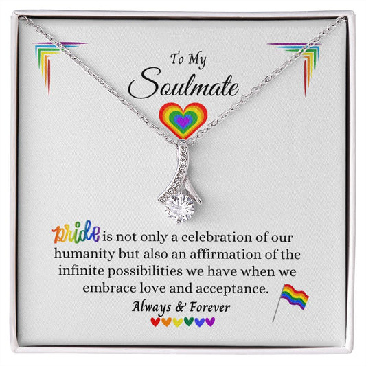 LGBTQ PRIDE To My Soulmate Necklace, Rainbow Pride Necklace