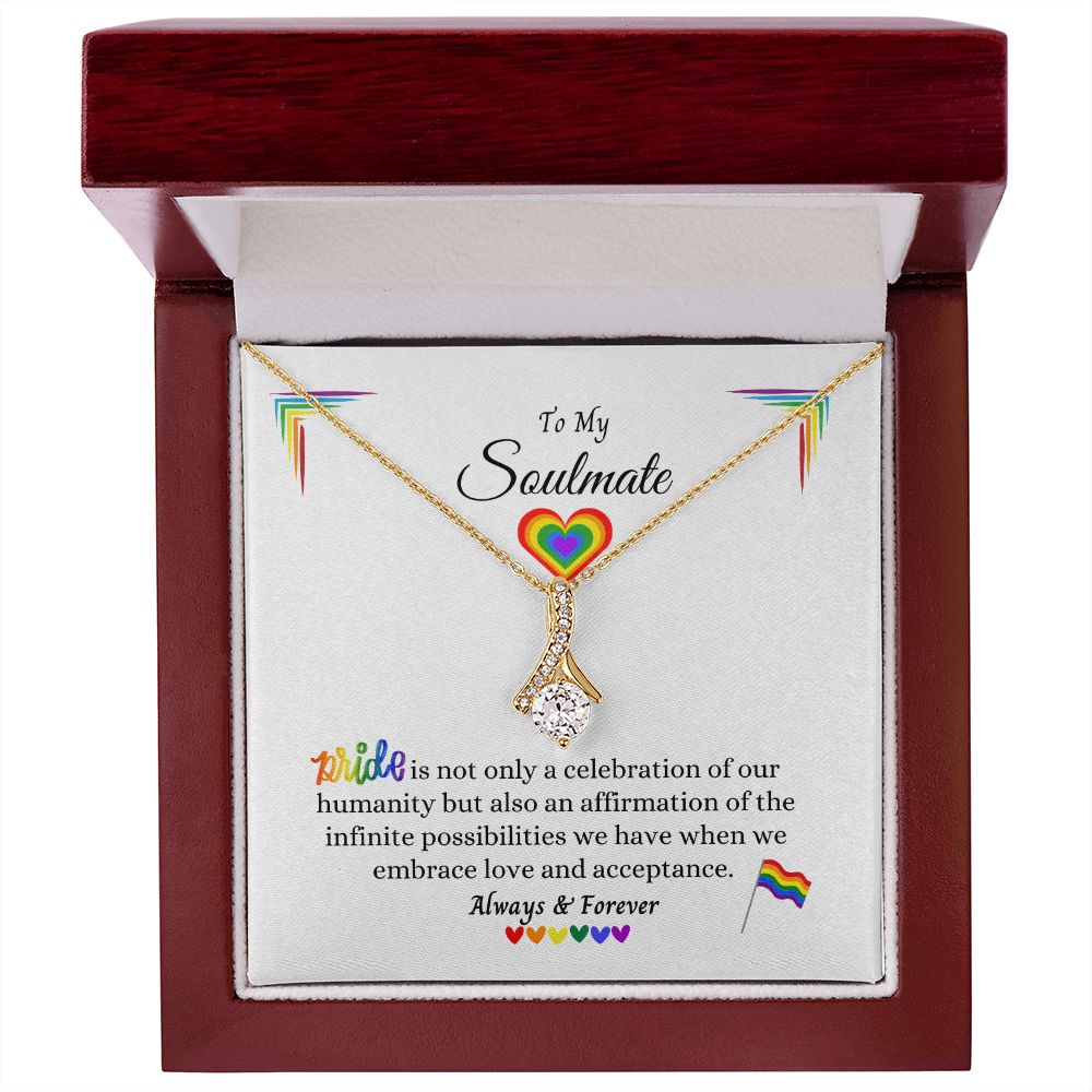 LGBTQ PRIDE To My Soulmate Necklace, Rainbow Pride Necklace