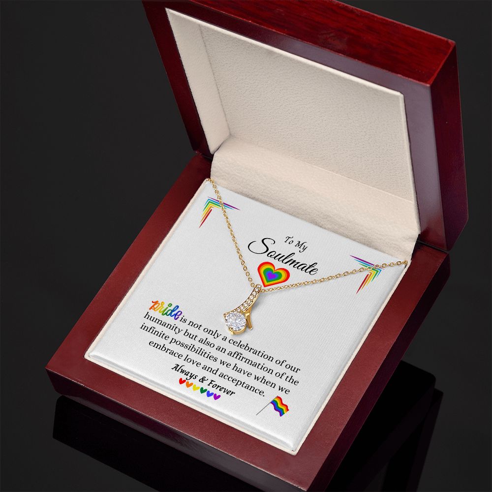 LGBTQ PRIDE To My Soulmate Necklace, Rainbow Pride Necklace