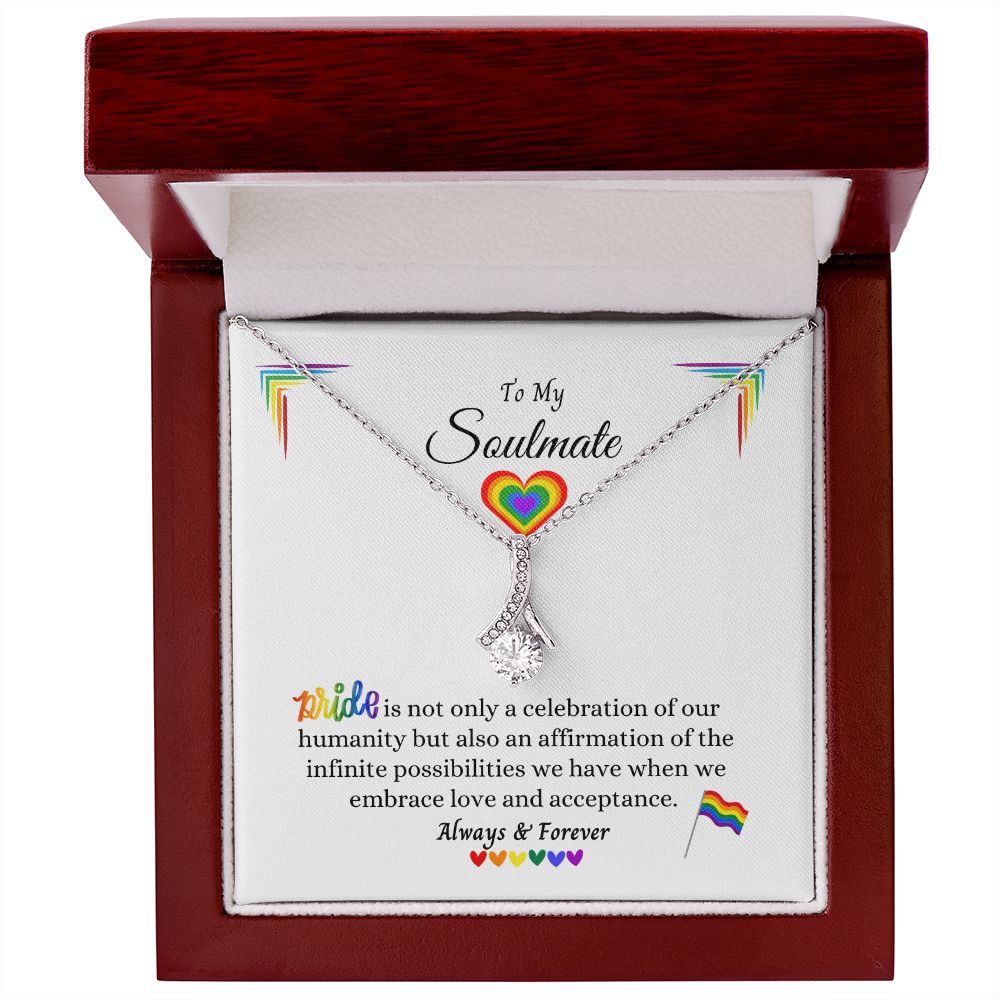 LGBTQ PRIDE To My Soulmate Necklace, Rainbow Pride Necklace