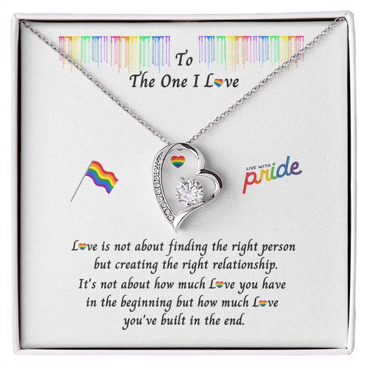 PRIDE LGBTQ The One I Love Forever Love Necklace