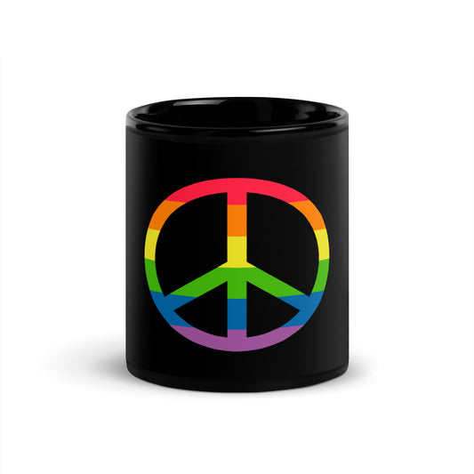 LGBTQ+ PRIDE Rainbow Peace Sign Coffee Mug