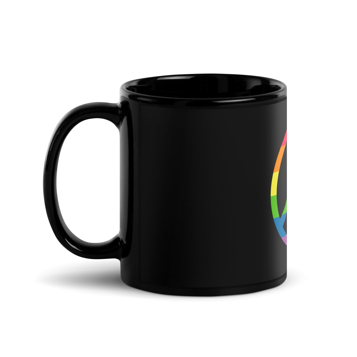 LGBTQ+ PRIDE Rainbow Peace Sign Coffee Mug