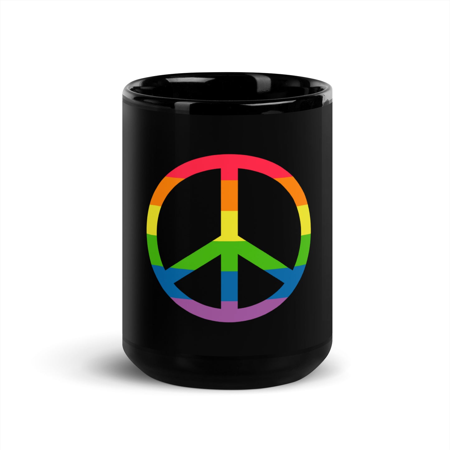 LGBTQ+ PRIDE Rainbow Peace Sign Coffee Mug