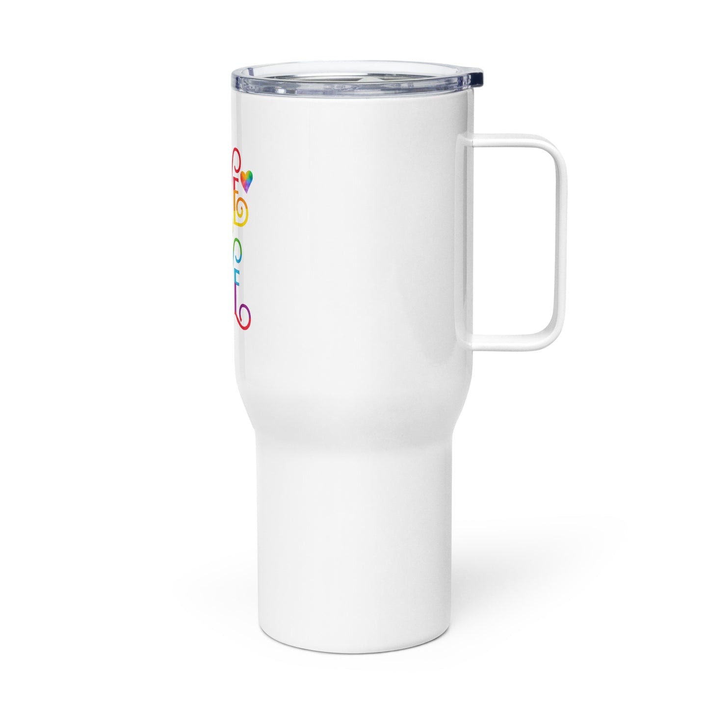 LGBTQ PRIDE, Love is Love Rainbow Pride - Travel Mug with Handle