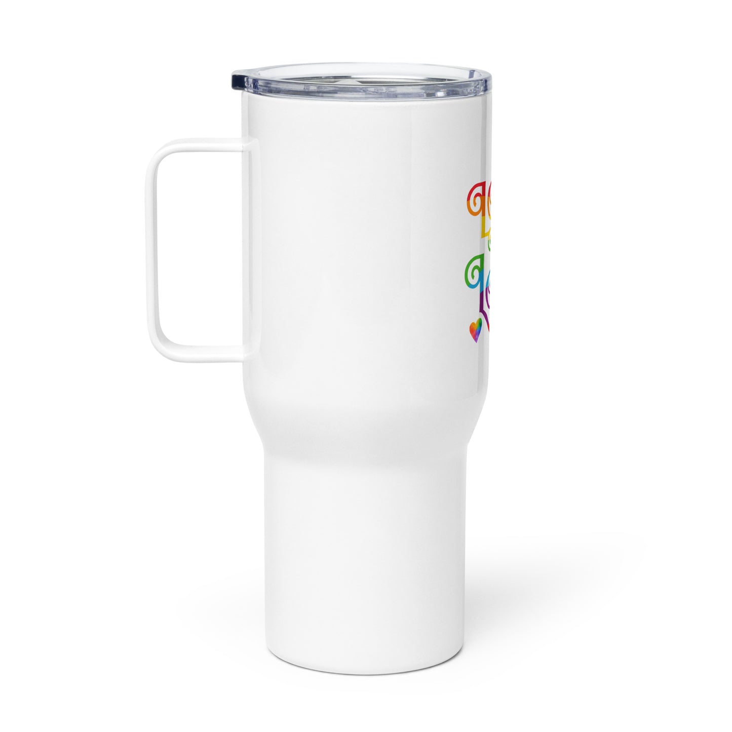 LGBTQ PRIDE, Love is Love Rainbow Pride - Travel Mug with Handle