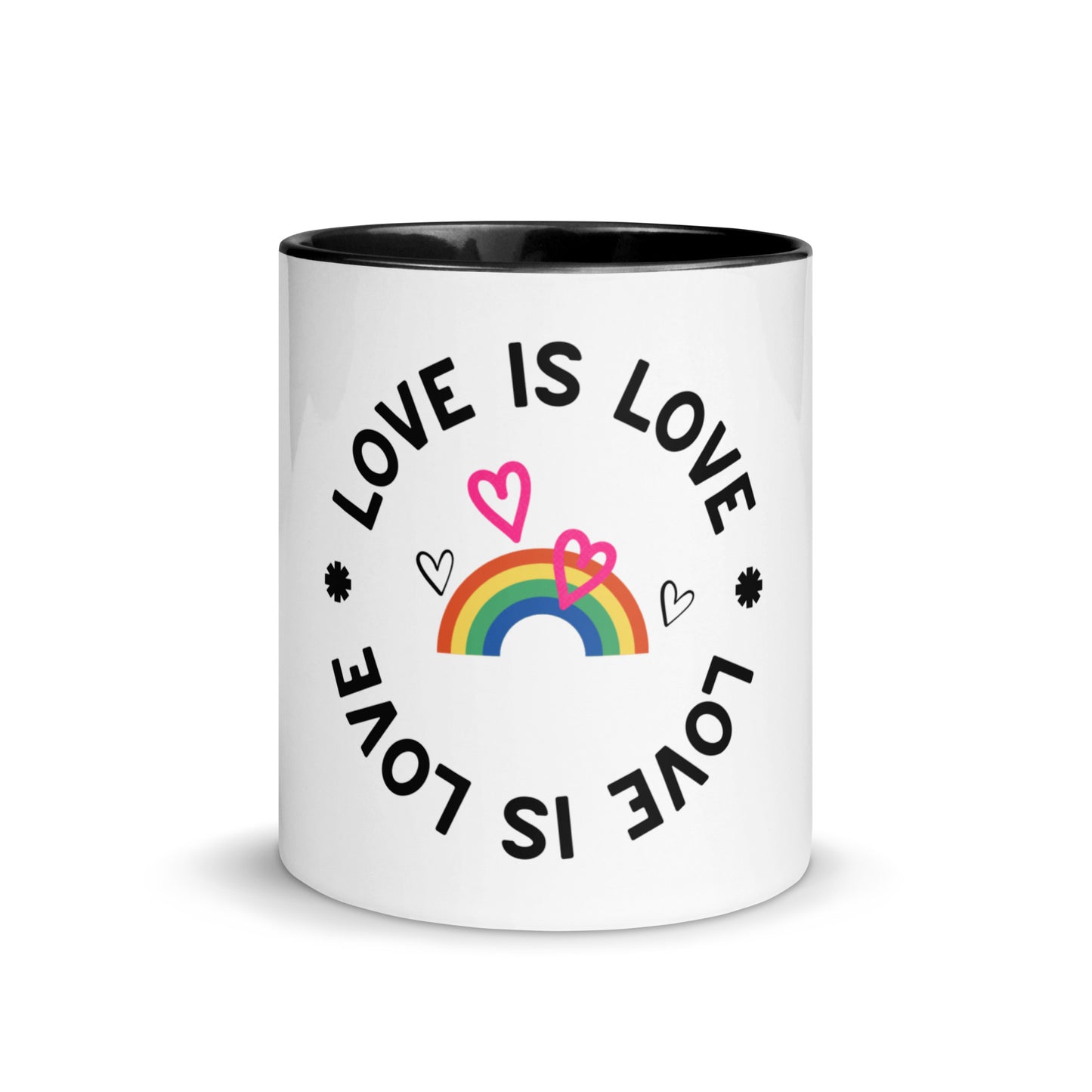 LGBTQ Rainbow PRIDE, Love is Love Mug, Pride Mug with Color Inside