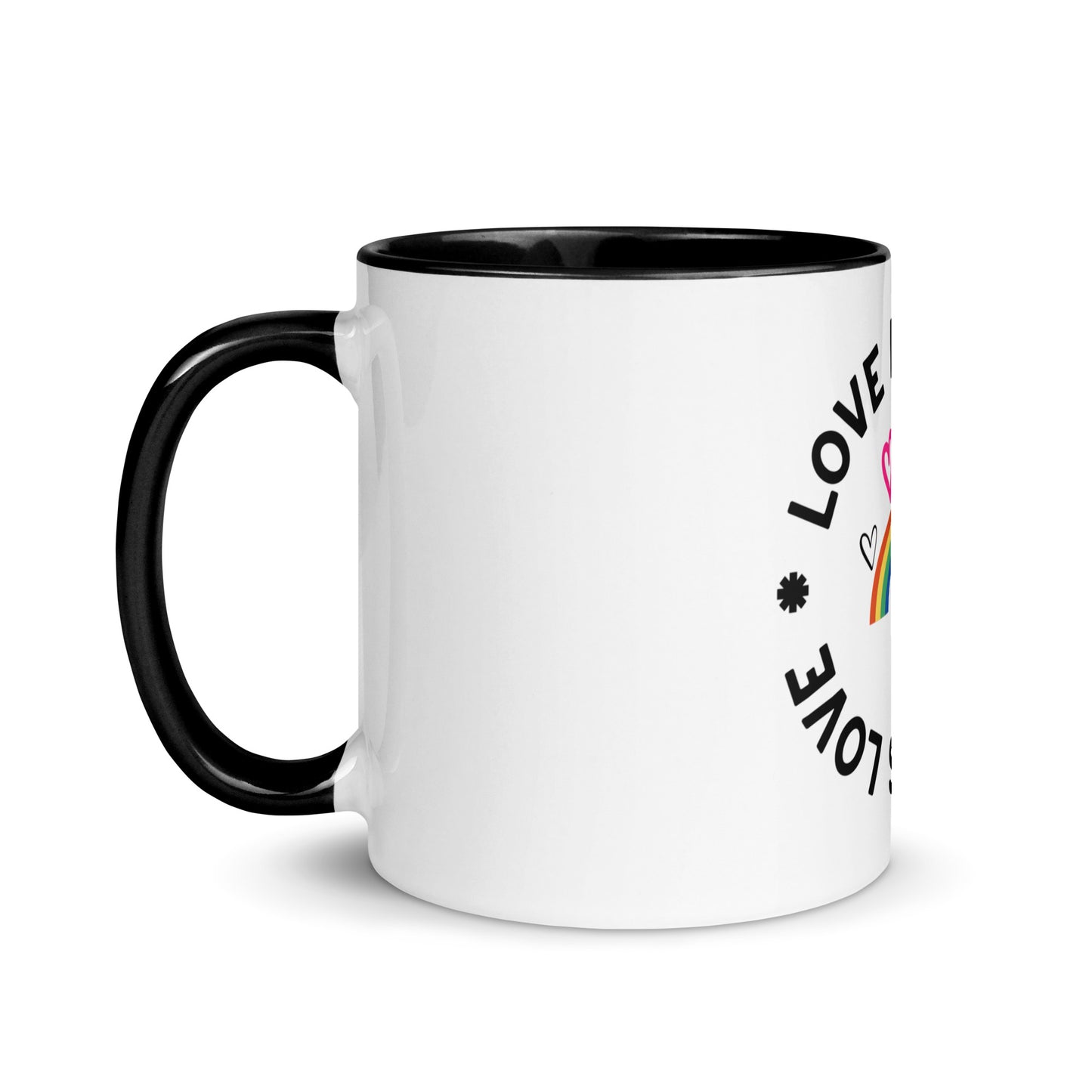 LGBTQ Rainbow PRIDE, Love is Love Mug, Pride Mug with Color Inside