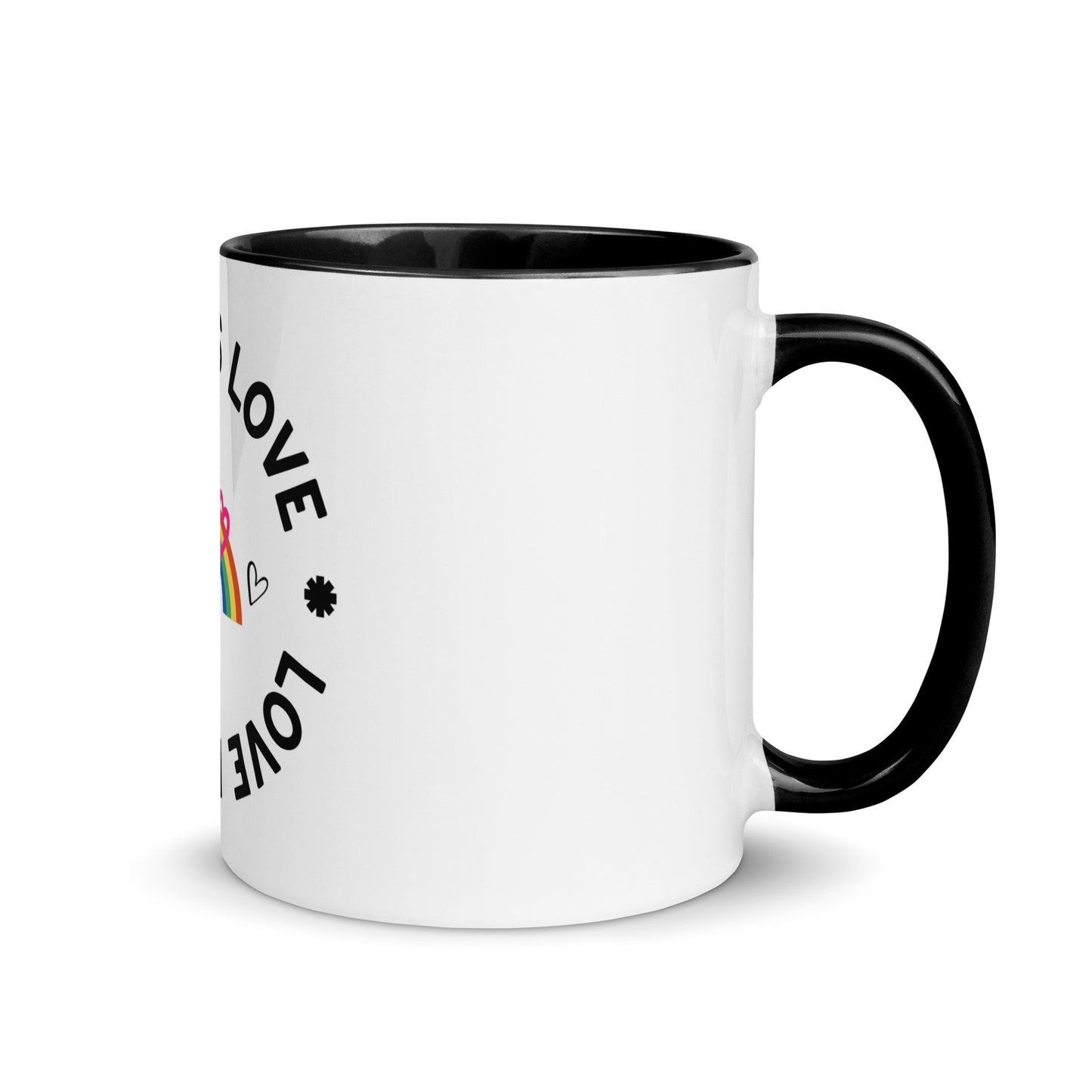 LGBTQ Rainbow PRIDE, Love is Love Mug, Pride Mug with Color Inside