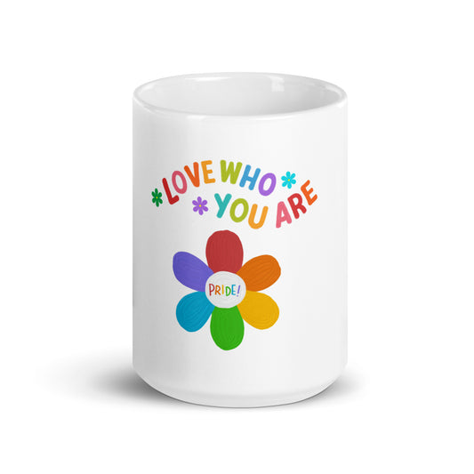 LGBTQ PRIDE Love Who You Are Rainbow coffee mug