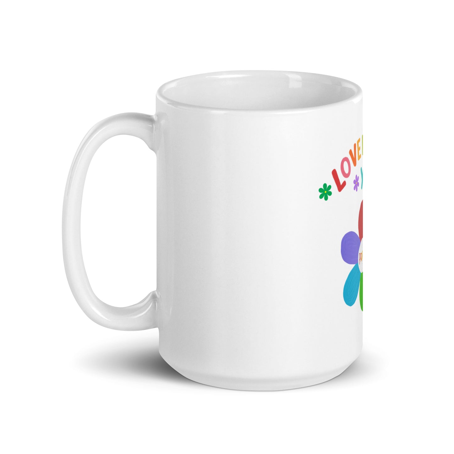 LGBTQ PRIDE Love Who You Are Rainbow coffee mug