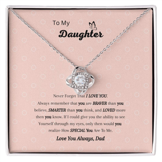 To My Daughter - Love Knot Necklace